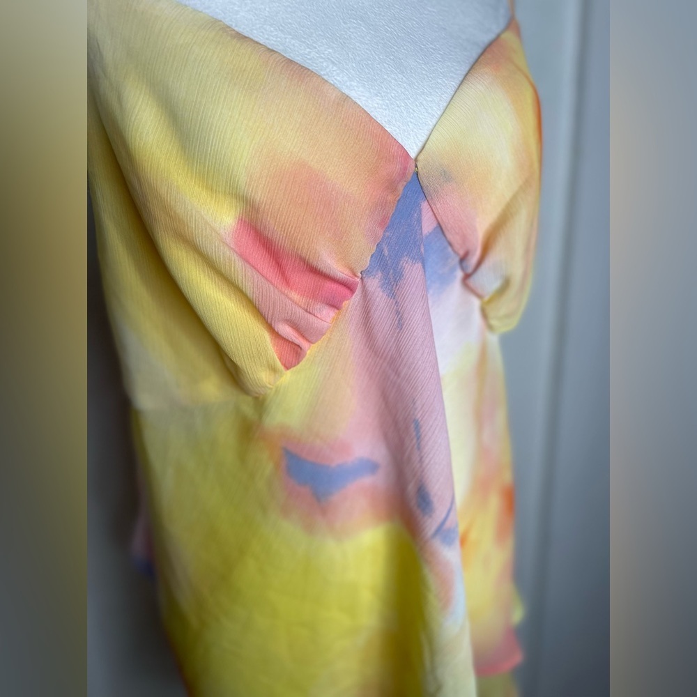 NWT Diane Von Furstenberg Sunset Pastel Tie-Dye 2 Piece Set Cami Shorts XXL - Picture 7 of 15